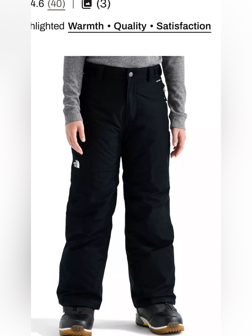 The North Face Kids Black Snow Pants